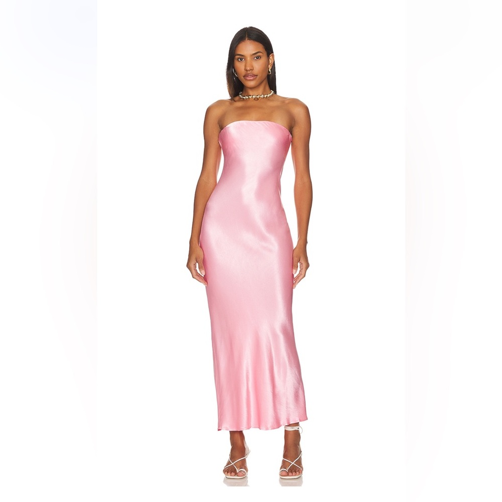 SNDYS strapless pink dress